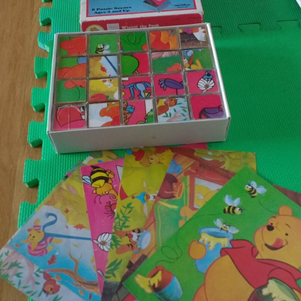 Sears Winnie the Pooh picture puzzle Cubes Vintage